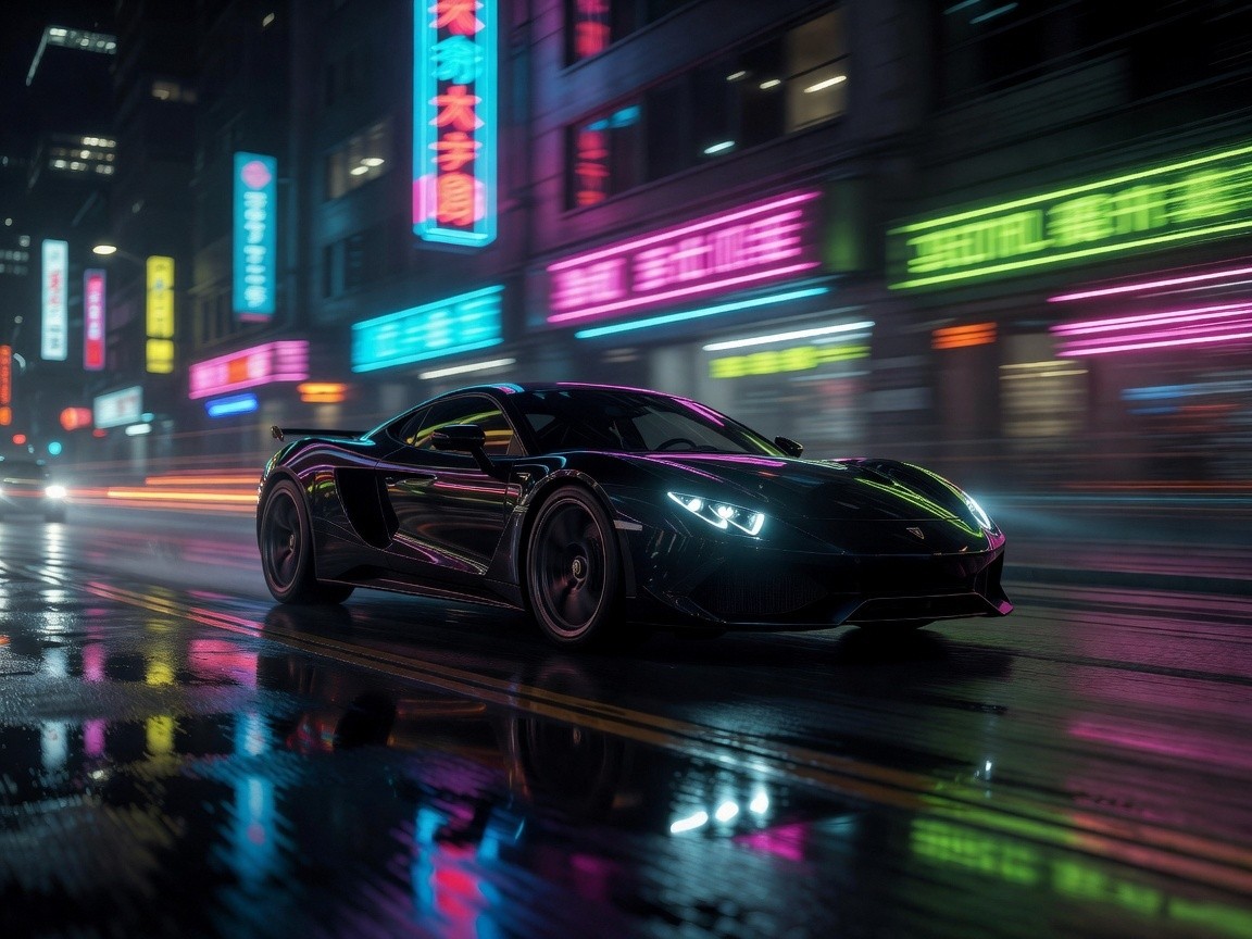 Car Night City